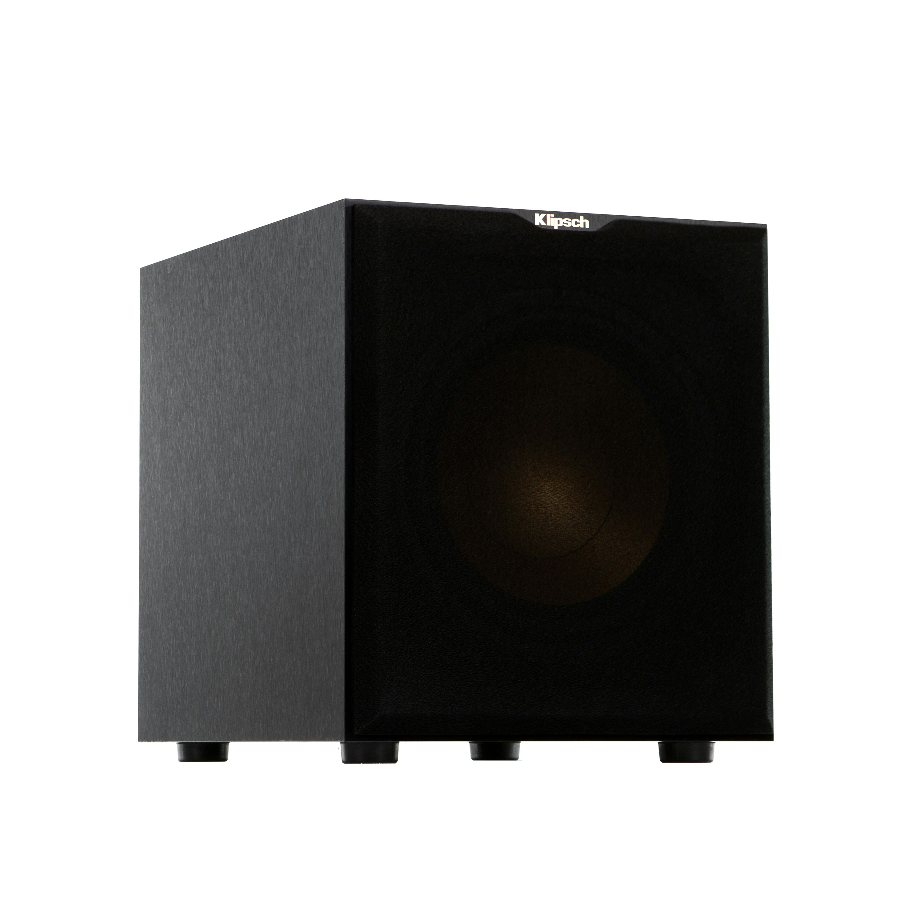 R-10SW subwoofer with grille angled